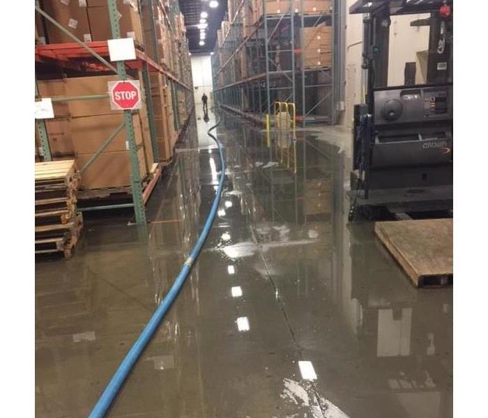 flooded Jacksonville warehouse
