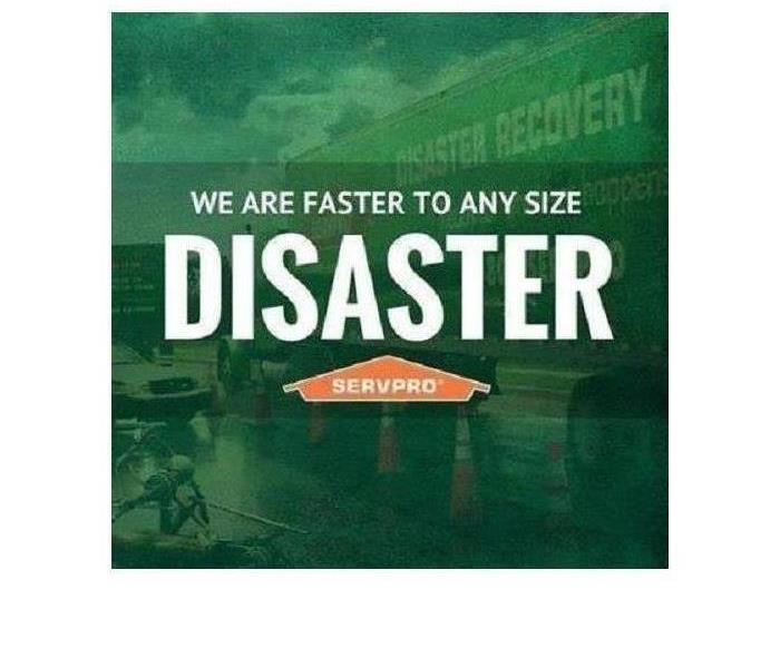graphic with text "Faster to Any Disaster"